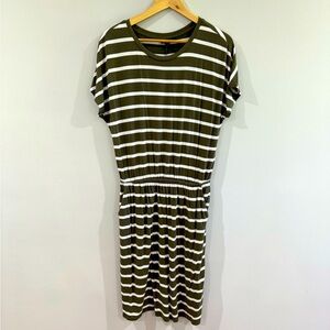 Banana Republic olive green and white T-shirt dress